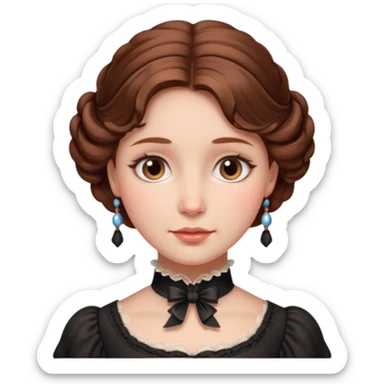 victorian lady face sticker