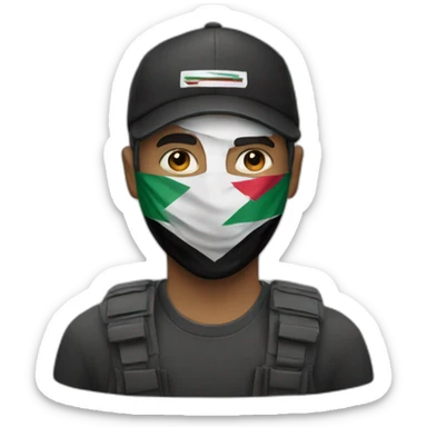 a men who wear palestine mask sticker