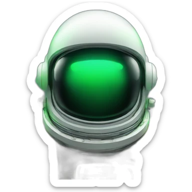 astronaut with helmet and no face with two green lights sticker