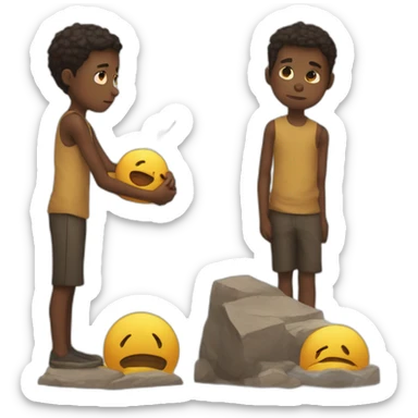 Sacrifices his life and sad in his life of boy sticker