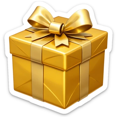 golden present with golden bow sticker