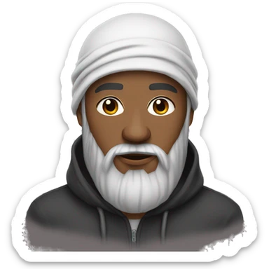 Bearded guy wearing durag and hoodie sticker