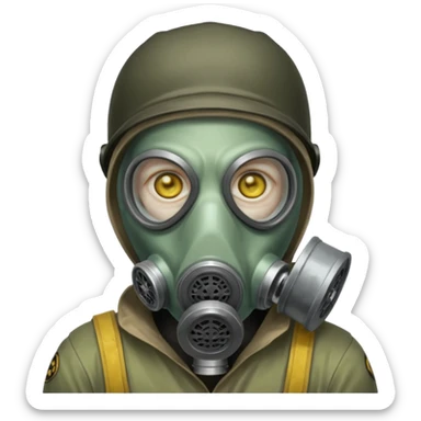 Zombie in gas masks sticker
