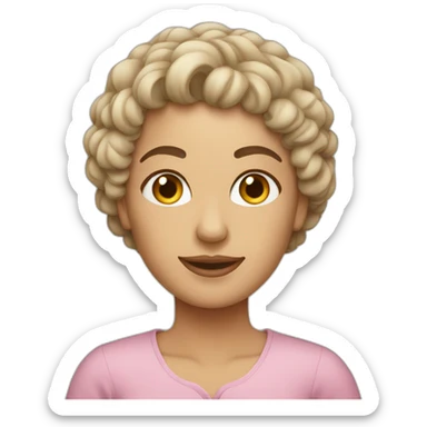 a wife with curly hair and a husband bald sticker