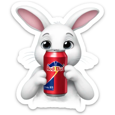 Bunny drinking redbull  sticker