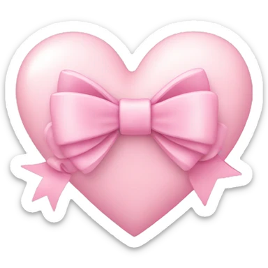 light pink heart with bow sticker