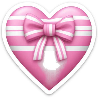 Pink heart with a bow and white strips sticker