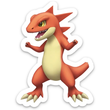 Sharpedo-Charmeleon-Gible-Larvitar-Fakémon Full Body sticker
