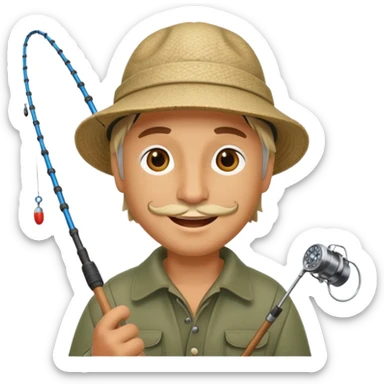 happy fisherman sticker