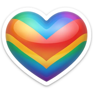 Heart with unique all colors in one heart sticker