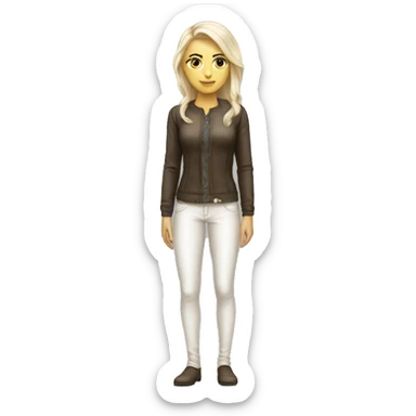 female slavic blonde white skinny legend full length  sticker