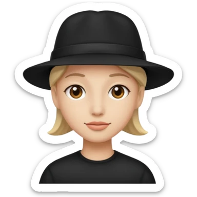 black hat wearing  sticker