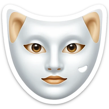 a sheet of white mask pack for face skincare beauty, transpalent holes at eyes and mouth, no real eyes and mouth sticker
