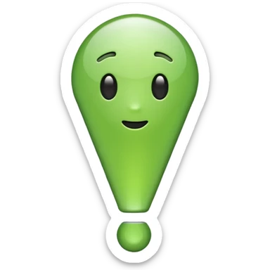 make exclamation mark in light green color emoji sticker