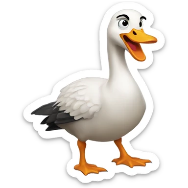 Enraged angry goose wearing a gaucho outfit sticker
