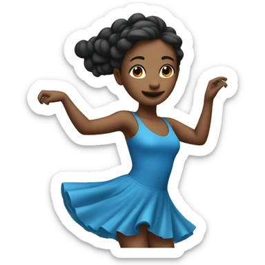 dancing girl in blue dress with no text sticker