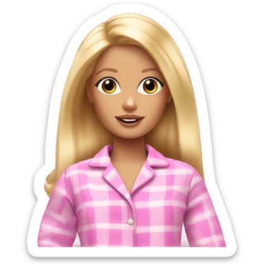 Blonde Barbie wearing pajamas  sticker