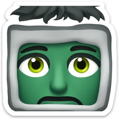 a dark Green eyes  sticker