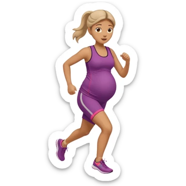 pregnant waman running sticker