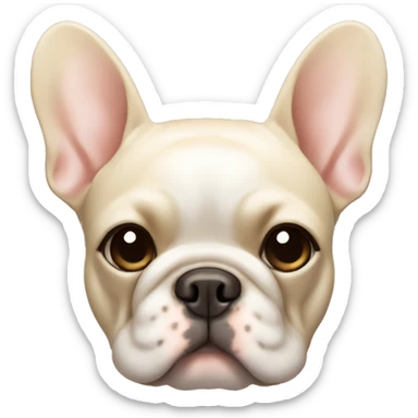 Cream color French bulldog face sticker