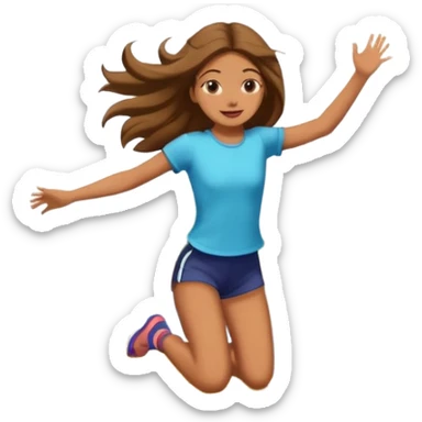Girl jumping from a bridge sticker