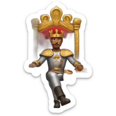 king sitting on a throne sticker