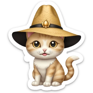 gatita beige, blanca y negro siendo un hada o brujita sticker