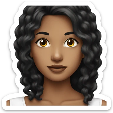 stunning girl with black hair sticker