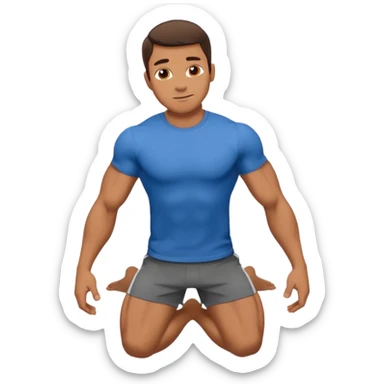 guy workout abs shirt on and plank sticker