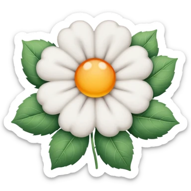 cotton flower emoji sticker