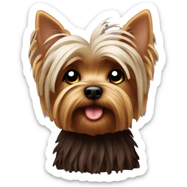 Yorkshire  Terrier with whole dark chocolate wool sticker
