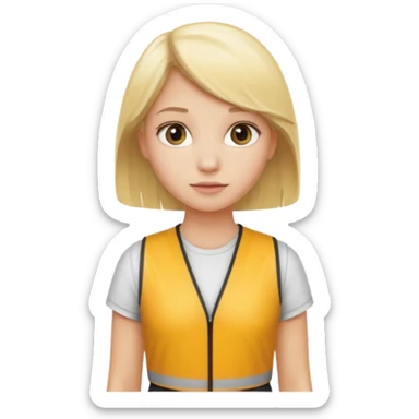generate an emoji a blond girl next to a road kerb sticker