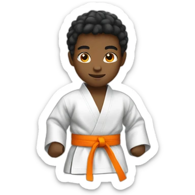 A black Karate boy orange belt sticker