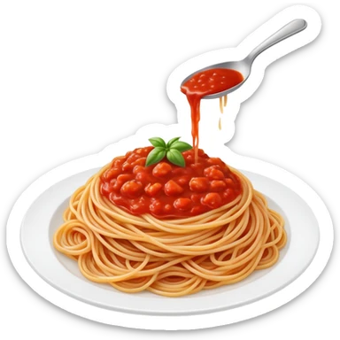 plate of spaghetti with tomato sauce sticker