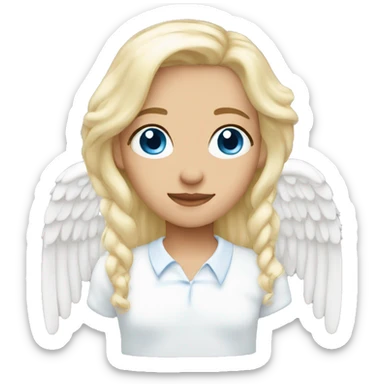 Angel white blonde blue eyes sticker