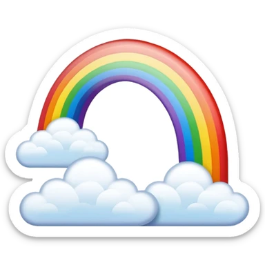 A bright rainbow arching over drifting clouds.






















































 sticker