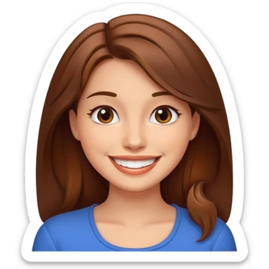 cute brown haired women with amazing smile sticker