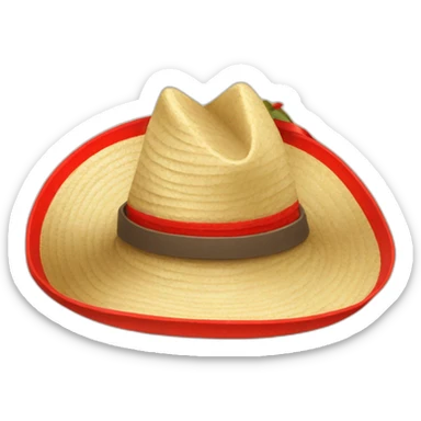 Sombrero de paja con una cinta roja sticker