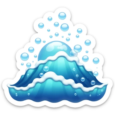 An ocean with a lot of bubbles errupting from it sticker
