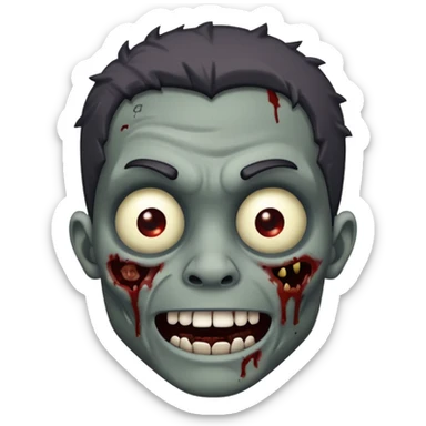 make a black man zombie with a sarcastic smile  sticker