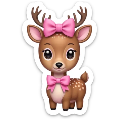 Pretty deer with pink bow sticker