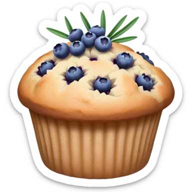 Lavender flower sprig muffin with blueberries sticker