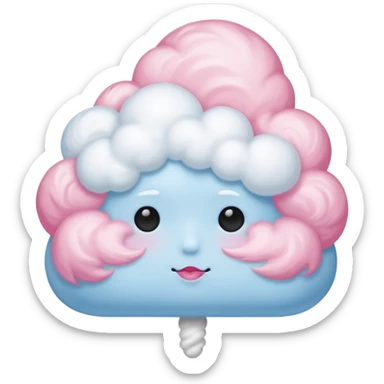cloud person cotton candy, sticker