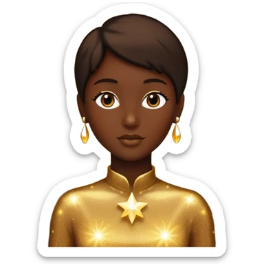 human silhouette glowing with sparkles sticker