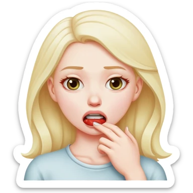 white girl choking self out sticker