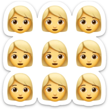 Cute human with different emotions sticker