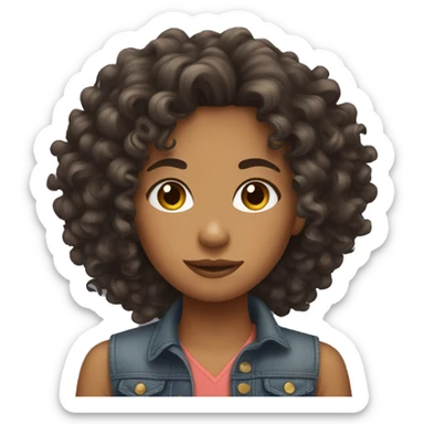 Curly hair mixed girl  sticker