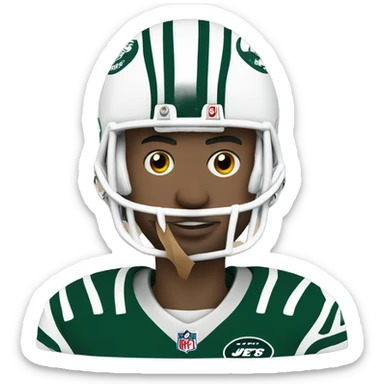 Jets football player with paper bag over head  with eyes holes cut out  sticker