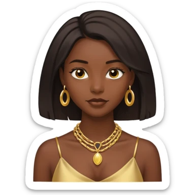 A pretty darkskin black girl with 4c type shoulder length hair  sticker