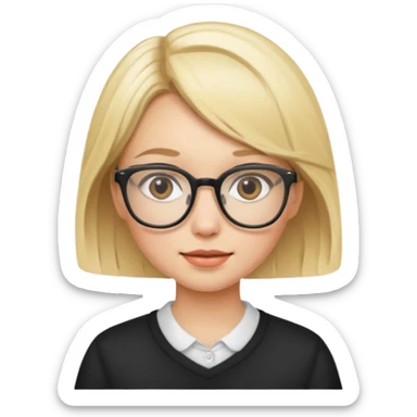 cute blonde girl with glasses sticker